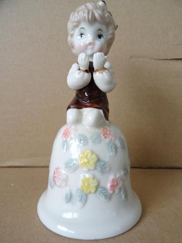 Curiosités cloche de table en porcelaine vintage 14cm Taiwan, Enlèvement ou Envoi