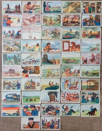 47 oude prentjes: Buffalo Bill (Martougin), Enlèvement ou Envoi, Utilisé, Autres sujets/thèmes, Gravure