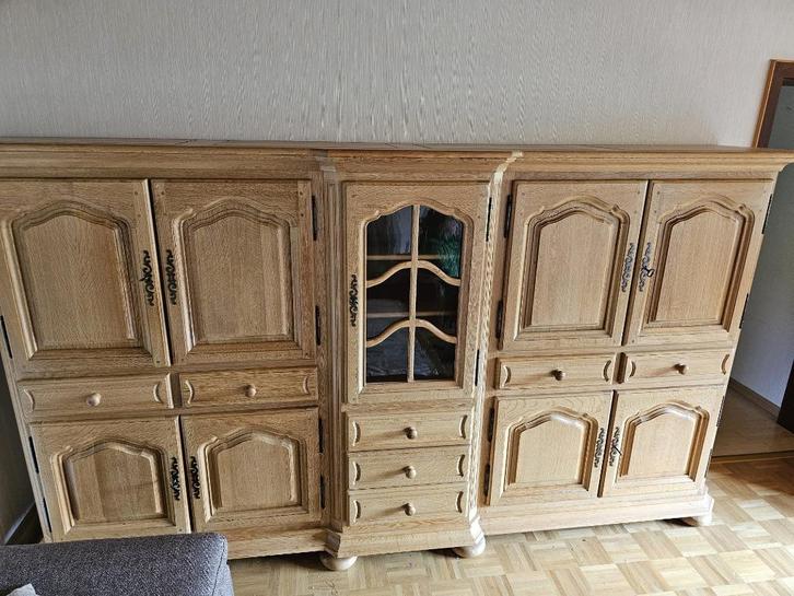 Prachtig massief houten woonkamermeubilair, Huis en Inrichting, Kasten |Televisiemeubels, Gebruikt, 150 tot 200 cm, 200 cm of meer