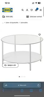Table basse blanche Ikea avec verre, Comme neuf, Enlèvement, Verre