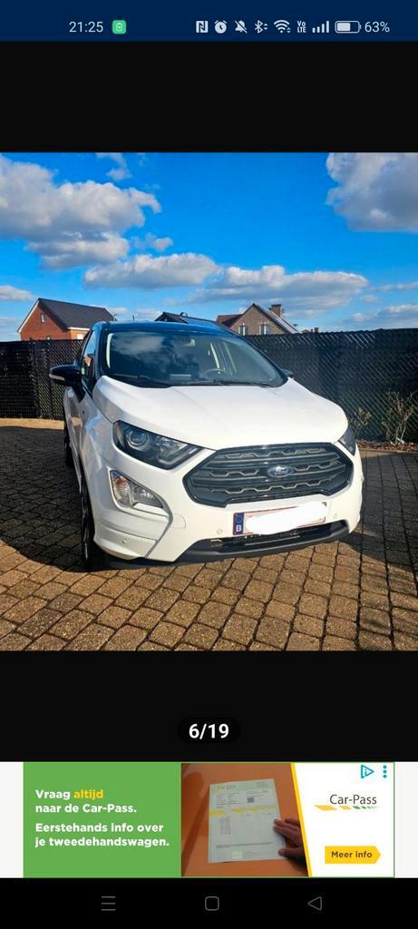 EcoSport okt. 2018 ST LINE 152200 km, Auto's, Ford, Particulier, Ecosport, Achteruitrijcamera, Leder, Ophalen