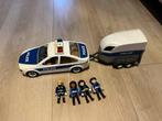 politieauto met aanhangwagen playmobil, Kinderen en Baby's, Speelgoed | Playmobil, Ophalen of Verzenden, Gebruikt