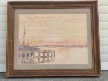 aquarelle marine signe andree algrain beschikbaar voor biedingen