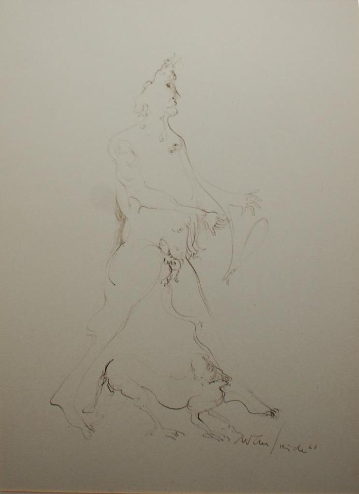 Nadine Van Lierde (1941): Figuur 1968 (43 x 50 cm), Antiquités & Art, Art | Peinture | Classique, Enlèvement ou Envoi