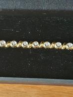 Superbe bracelet 18k or jaune et nombreux beaux diamants., Handtassen en Accessoires, Armbanden, Goud, Zo goed als nieuw, Ophalen