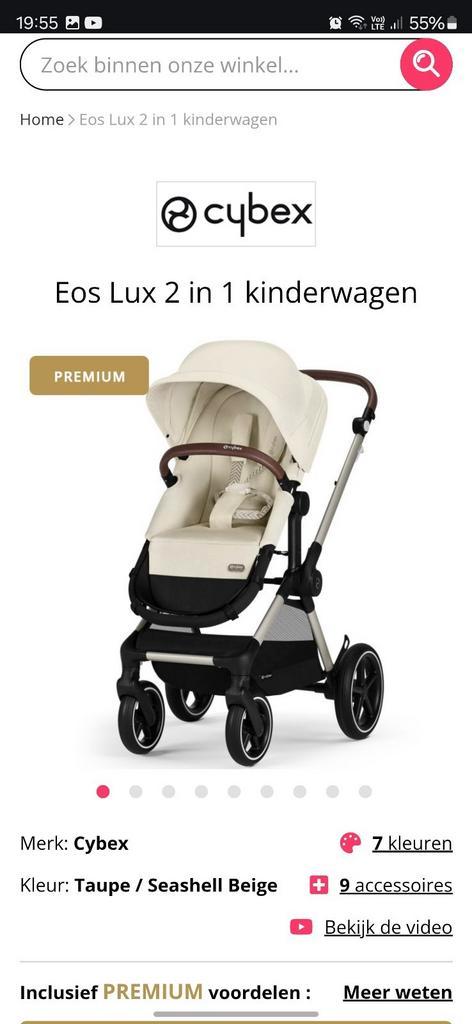 Cybex Eos Lux 2-in-1 + Maxi Cosy kinderwagen, Kinderen en Baby's, Kinderwagens en Combinaties, Zo goed als nieuw, Kinderwagen