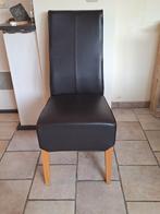 Mooie donkerbruine lederen eetkamerstoelen 8 stuks, Huis en Inrichting, Stoelen, Ophalen