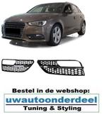 Honingraat Grill Mistlampen Chrome Glans Zwart Voor Audi A3, Verzenden