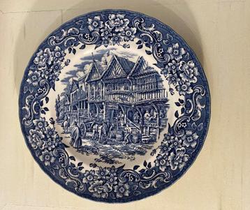 Antiek porceleinen plat bord groot formaat Ironstone England beschikbaar voor biedingen