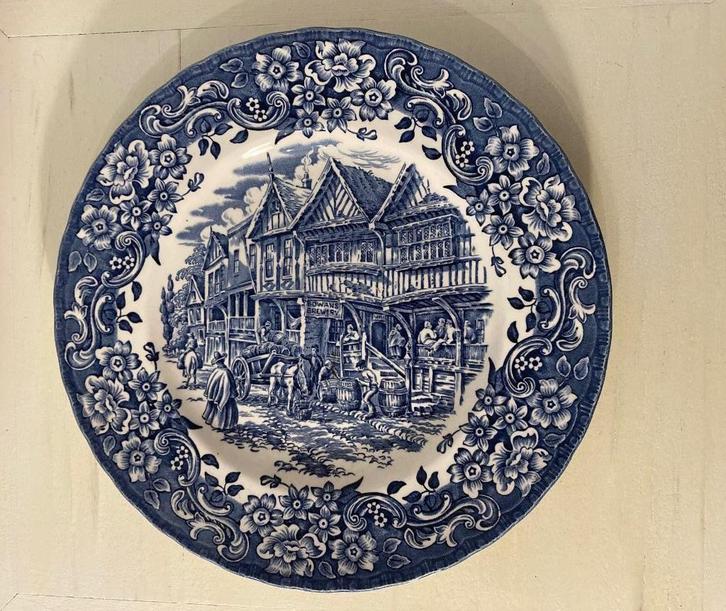 Antiek porceleinen plat bord groot formaat Ironstone England, Antiek en Kunst, Antiek | Wandborden en Tegels, Ophalen of Verzenden
