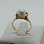 Gouden Ring 18k 750 met Parel - Maat 16, Ophalen of Verzenden, Dame, Met parel, Goud