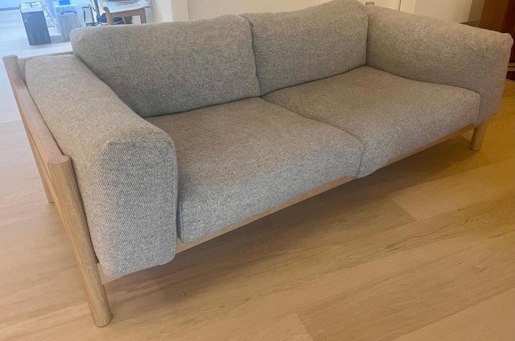 Canapé BAUTIER 2-3 pers. - design minimaliste / chêne massif, Maison & Meubles, Canapés | Salons, Comme neuf, Banc droit, Trois personnes