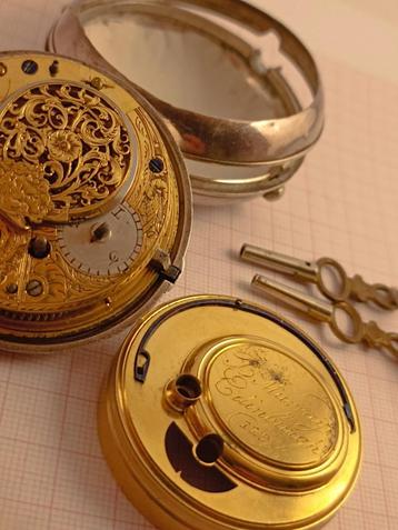 Zeldzaam zilveren verge-fusee Schots zakhorloge Murray beschikbaar voor biedingen