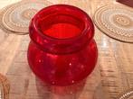 Ronde rode vaas, Rouge, Moins de 50 cm, Comme neuf, Verre