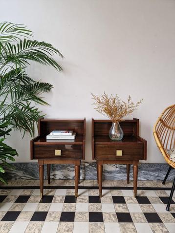 Vintage midcentury nachtkastjes | kastjes | retro beschikbaar voor biedingen