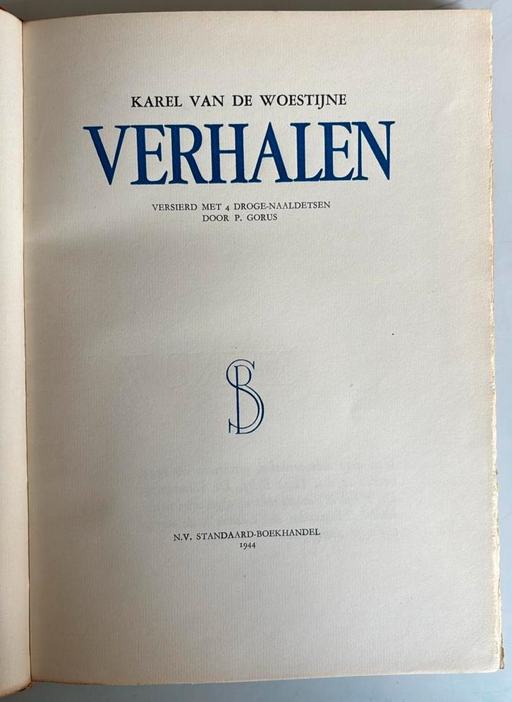 (J. Gorus) K. Van De Woestijne - boek “Verhalen”, Antiek en Kunst, Antiek | Boeken en Manuscripten, Ophalen of Verzenden