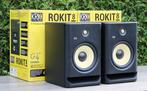 2x KRK Rokit 8 G4 Studio Monitors, Front, Rear of Stereo speakers, Zo goed als nieuw, 120 watt of meer, Ophalen