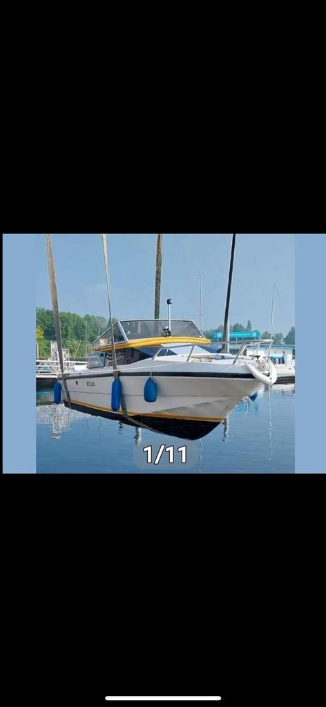 Boot met 140CV-cabine zonder vaarbewijs, Watersport en Boten, Motorboten en Motorjachten, Zo goed als nieuw, Diesel, Binnenboordmotor