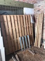 Houten schutsels 180/180 x3 + 4 palen, Tuin en Terras, Schuttingen, Ophalen of Verzenden, Zo goed als nieuw