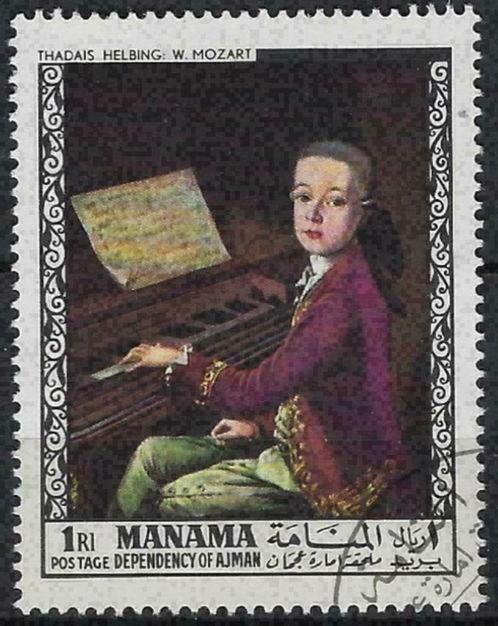 Manama 1968 - Yvert 156SW - Schilderijen (ST), Postzegels en Munten, Postzegels | Azië, Gestempeld, Verzenden