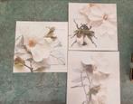 3 canvassen met bloemen, Ophalen, Minder dan 50 cm, Zo goed als nieuw, Minder dan 50 cm