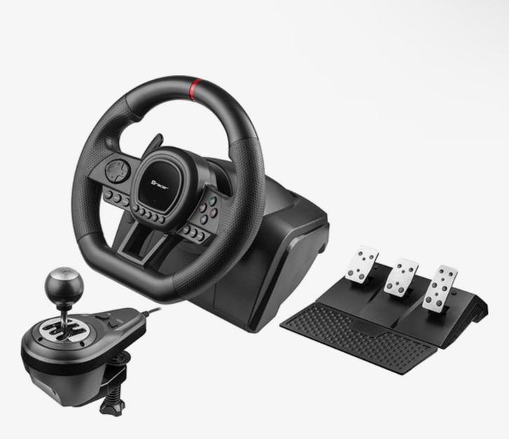 Volant de course Tracer avec 3 pédales et levier de vitesses, Consoles de jeu & Jeux vidéo, Jeux | PC, Comme neuf, Simulation