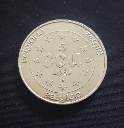5 ecu Karel V 1987, Postzegels en Munten, Penningen en Medailles, Zilver, Ophalen of Verzenden
