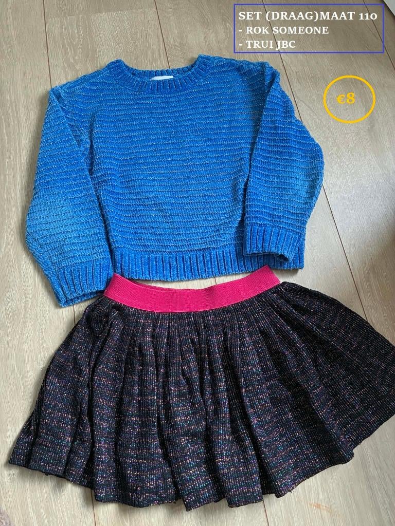 Setje maat 110: trui JBC + rokje Someone, Kinderen en Baby's, Kinderkleding | Maat 110, Gebruikt, Meisje, Ophalen of Verzenden
