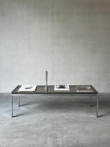 Vintage bauhaus chroom salontafel beschikbaar voor biedingen