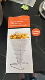 3 porseleinen frietzakken met bijhorende hoorntjes, Enlèvement, Comme neuf