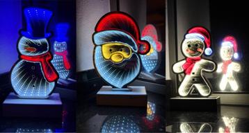 Set 3D Infinity USB, timer, batterij kerstman sneeuwpop beschikbaar voor biedingen