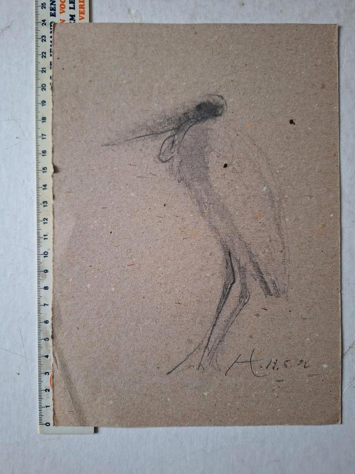 Zes originele tekeningen van dieren Hugo Heyens, Antiek en Kunst, Kunst | Tekeningen en Fotografie, Ophalen of Verzenden