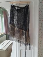 Just in Case - rok drappage - wikkelrok kant zwart/beige - S, Kleding | Dames, Rokken, Ophalen of Verzenden, Zwart