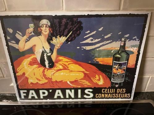 Vintage dun metalen reclamebord van Fap'Anis (Delval), Verzamelen, Merken en Reclamevoorwerpen, Zo goed als nieuw, Reclamebord