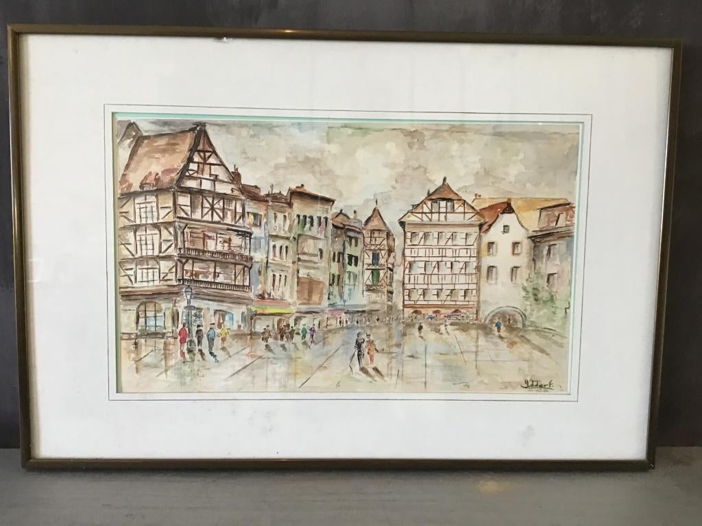 Ydderf - Aquarelle Alsace, Strasbourg., Enlèvement ou Envoi