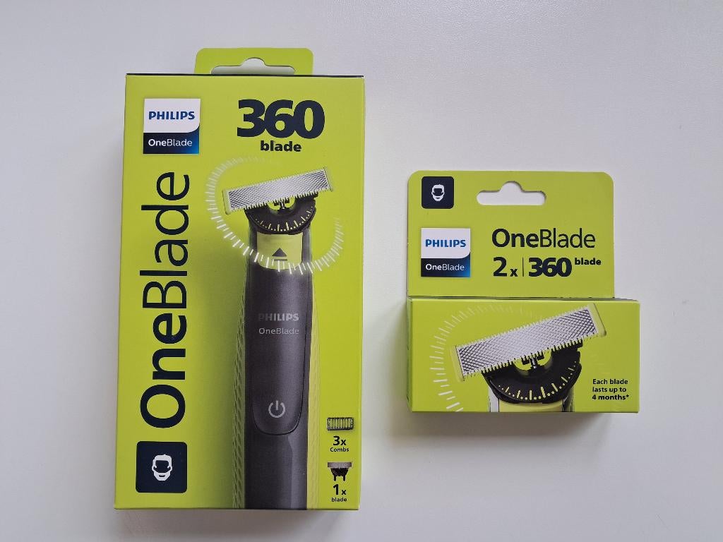 Rasoir électrique OneBlade 360 + Pack  2 lames OneBlade, Enlèvement ou Envoi