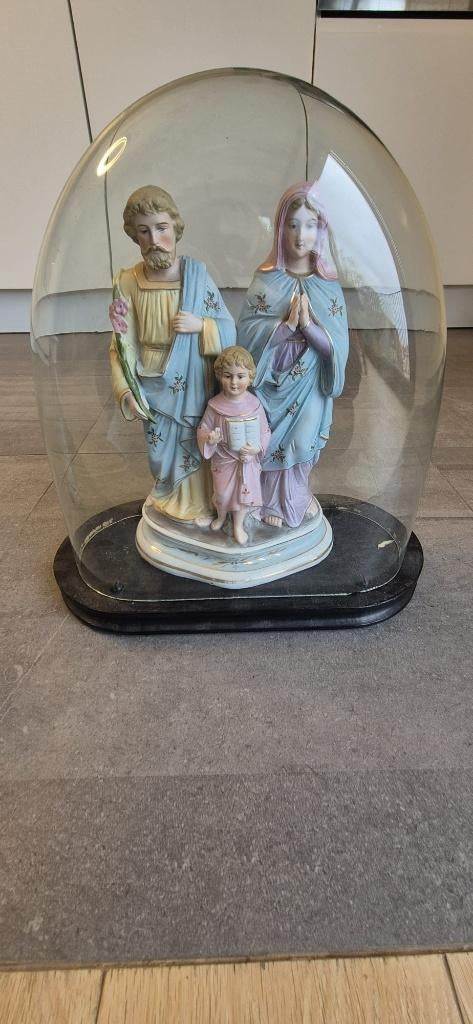 Globe Napoléon III avec Sainte Famille en Porcelaine - 38 cm, Antiquités & Art, Enlèvement ou Envoi