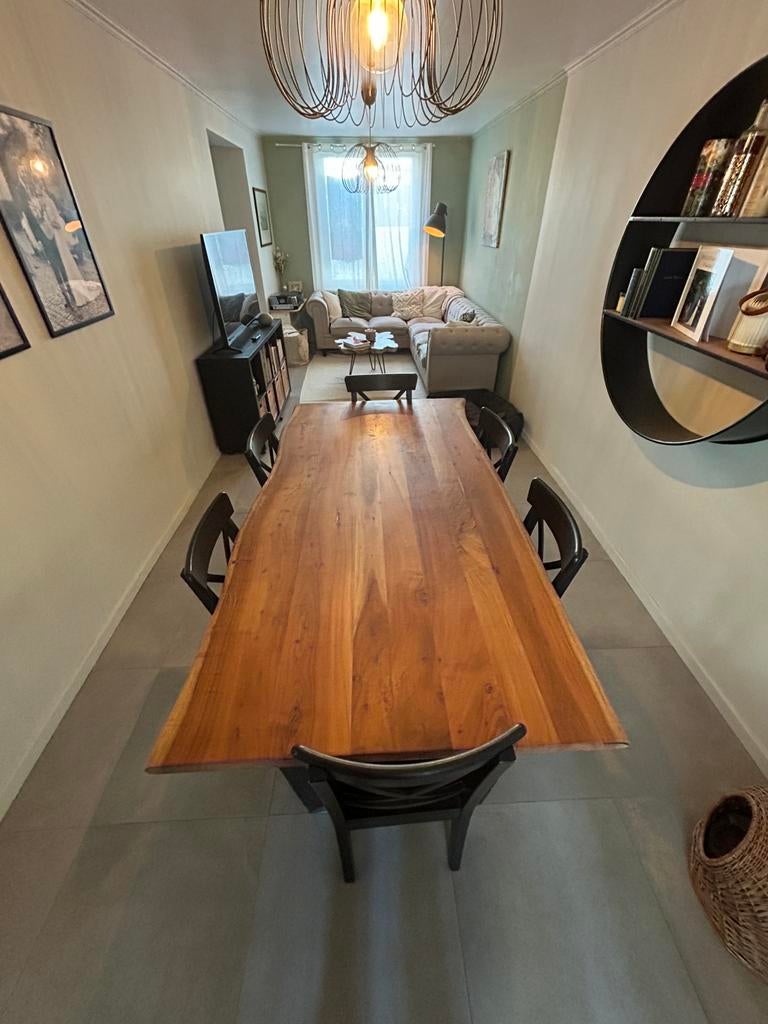 Table « live edge » 6 personnes, Maison & Meubles, Enlèvement, Comme neuf