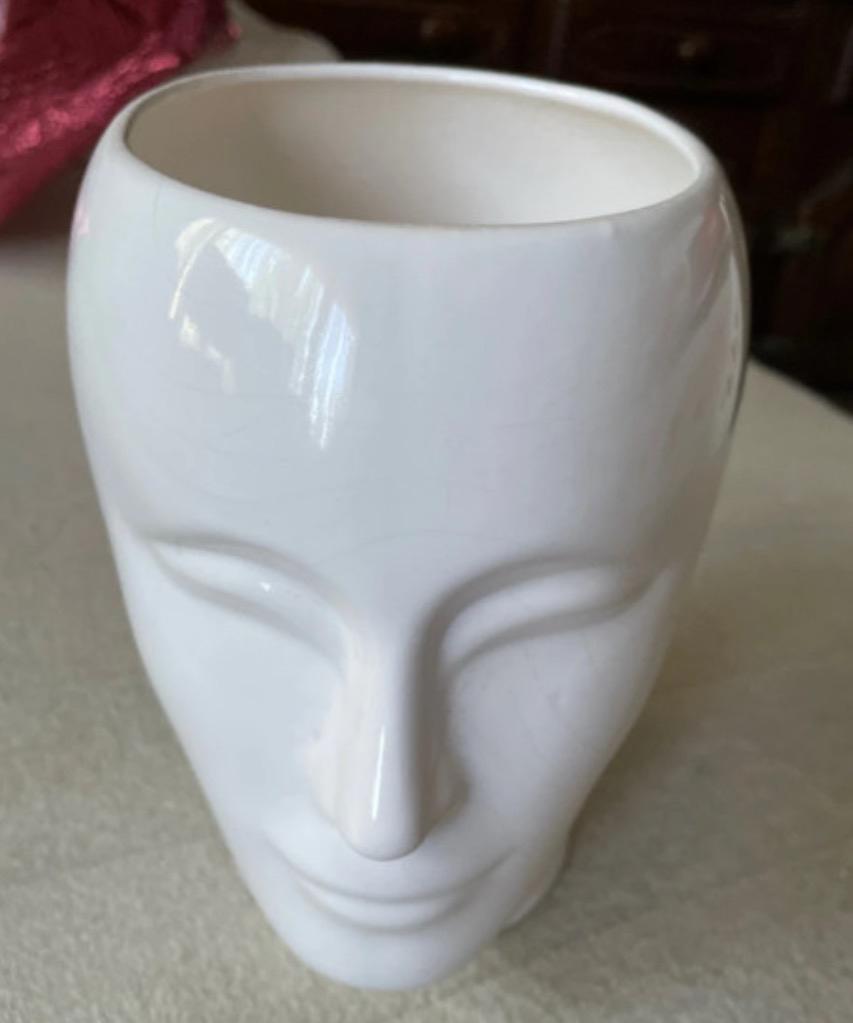 Vintage bloempot hoofd, Ophalen of Verzenden, Gebruikt