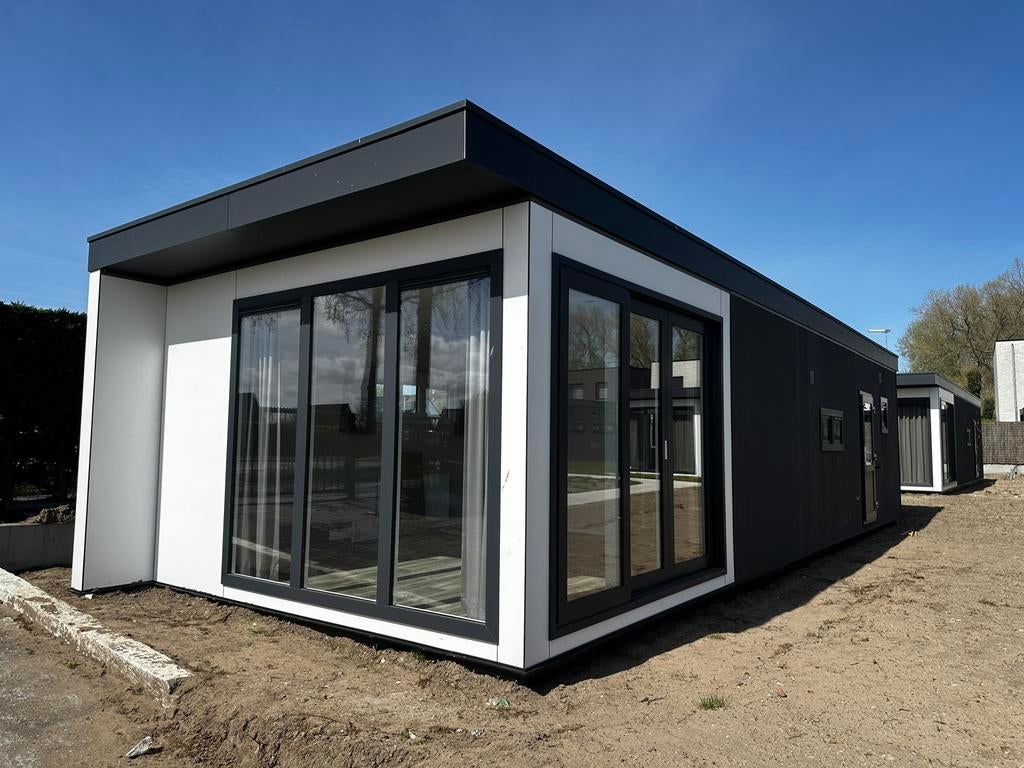 CHALET GREENBAY 1200x430/3 TERMINÉ @POLDERPARK NIEUWPOORT, Caravanes & Camping, Jusqu'à 6