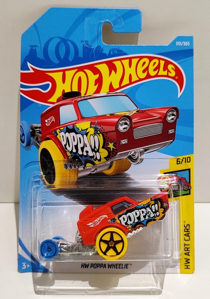 Hot Wheels Poppa Wheelie rood Art Cars (2017), Enlèvement ou Envoi
