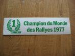 Autocollant vintage Fiat Champion du monde des rallyes 1977, Collections, Enlèvement, Neuf, Voiture ou Moto