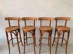 Ensemble de 4 tabourets de bar italiens vintage, Maison & Meubles, 4 tabourets, Enlèvement, Comme neuf, Osier