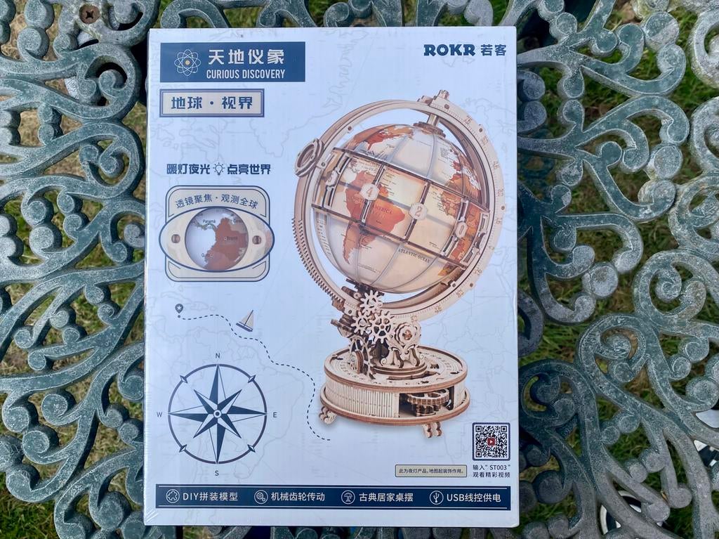 DIY Houten wereldbol met tandwielen & licht – nieuw!, Hobby en Vrije tijd, Modelbouw | Overige, Ophalen, Nieuw