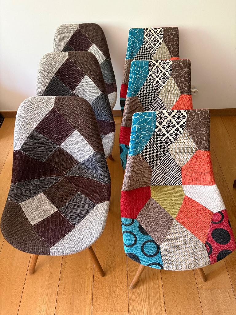 6 chaises scandinaves GORNSTAD d'occasion, Maison & Meubles, Chaises, Comme neuf, Cinq, Six Chaises ou plus, Bois, Tissus, Autres couleurs