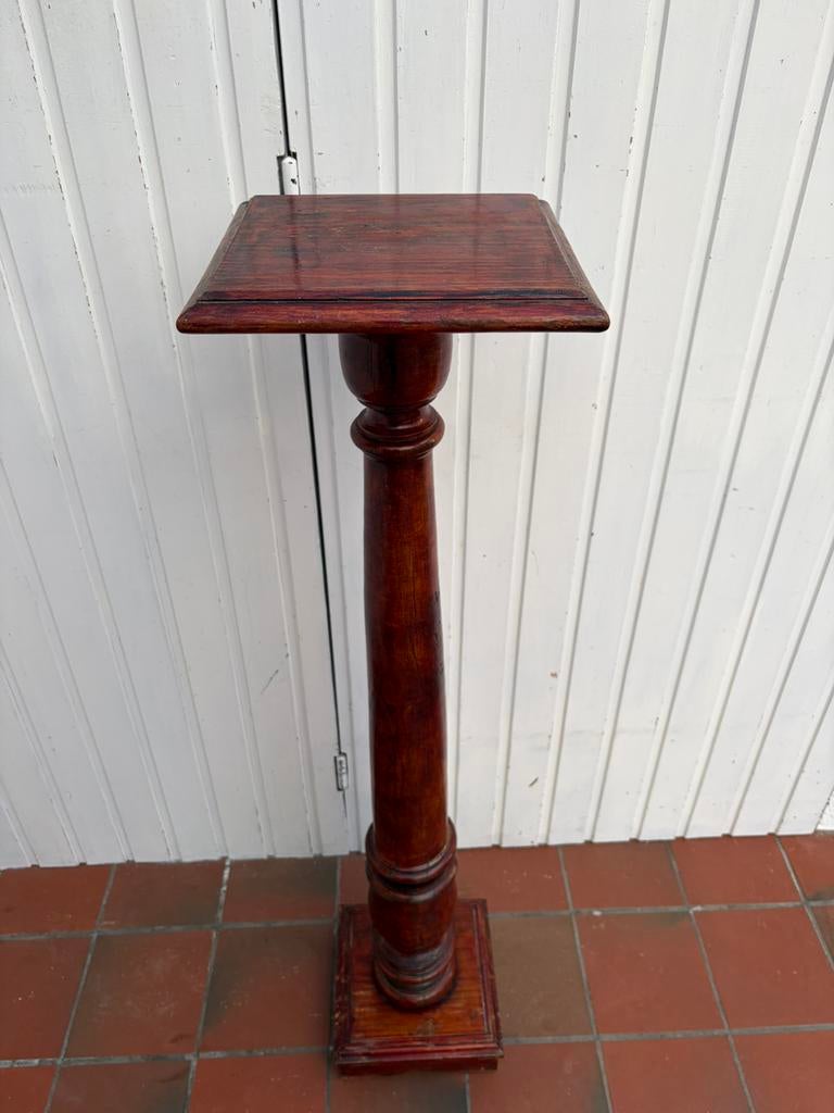 Colonne / piédestal en bois vintage, Enlèvement, Utilisé