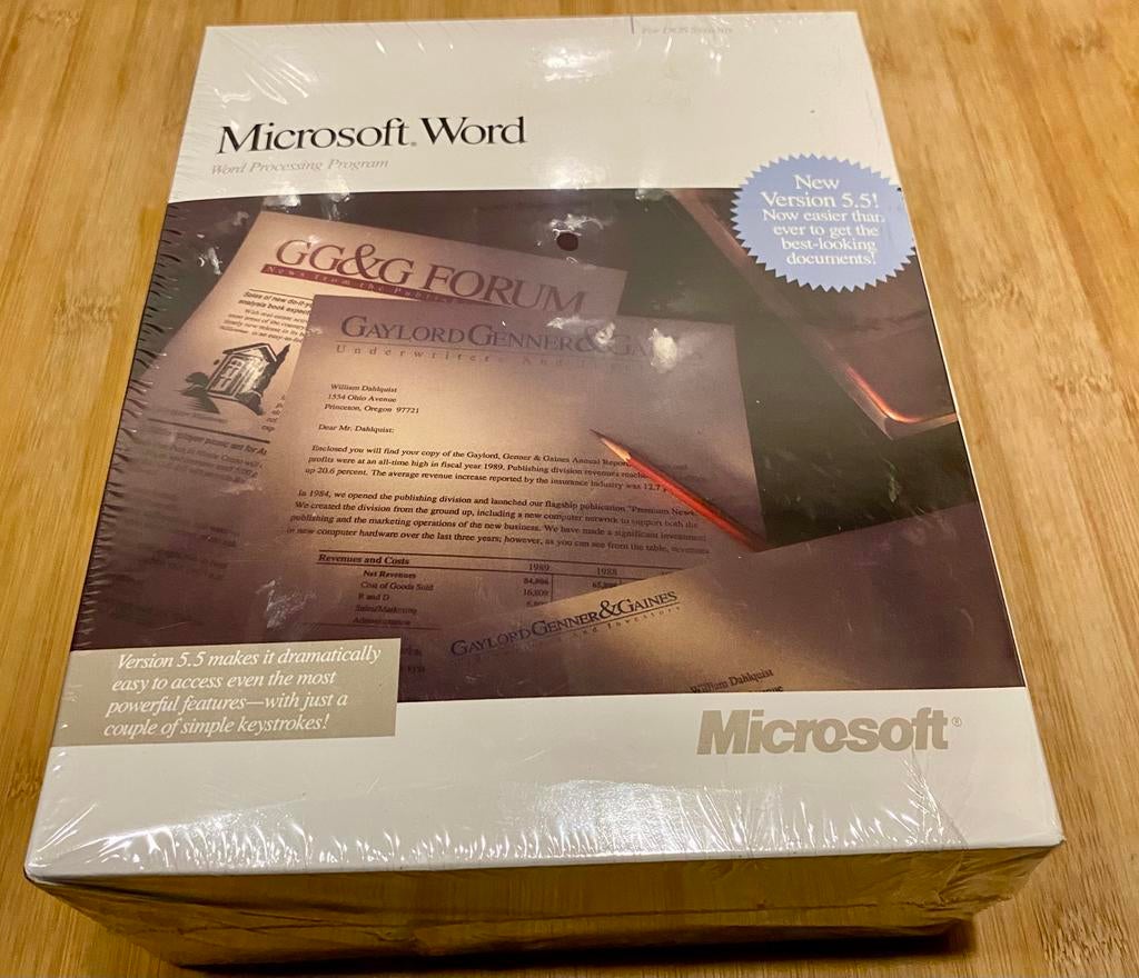 Microsoft Word version 5.5 pour DOS, Informatique & Logiciels, Systèmes d'exploitation, Neuf, Windows, Enlèvement ou Envoi
