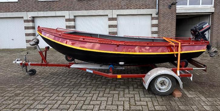 Stalen Sloep, Sports nautiques & Bateaux, Chaloupes, Utilisé, jusqu'à 10 ch, 3 à 6 mètres, Moteur hors-bord, Essence, Acier, Enlèvement