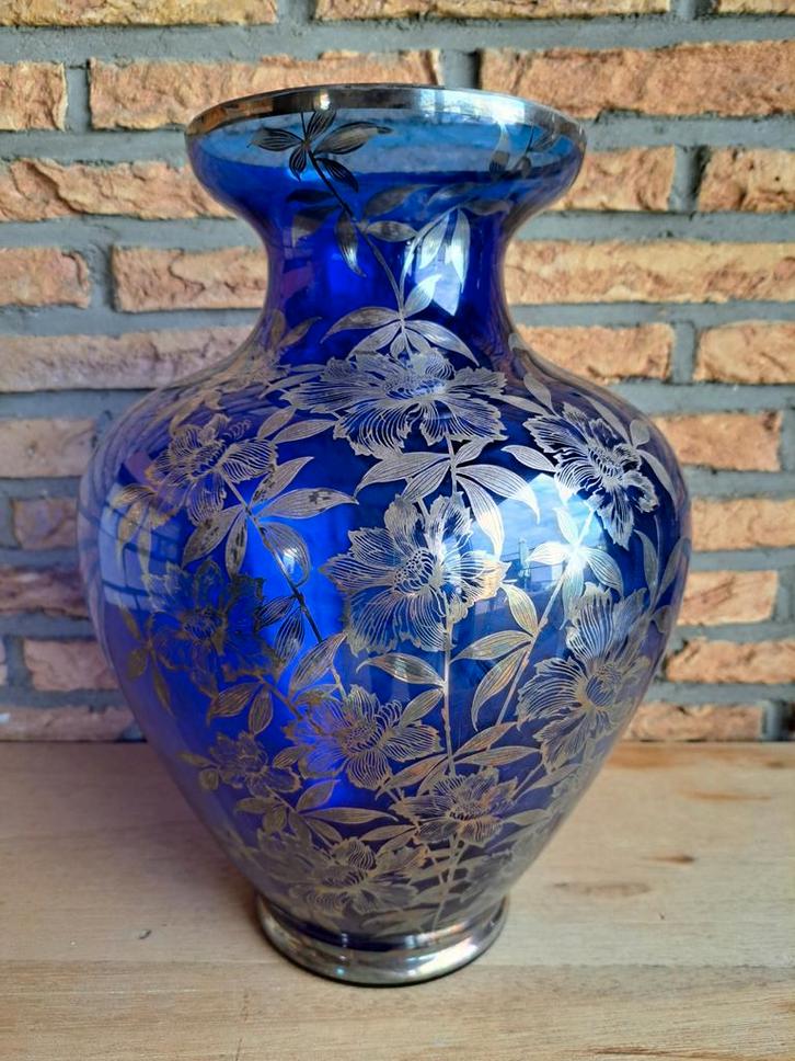Ancien vase verre de Murano et email d'argent, Antiquités & Art, Antiquités | Vases, Enlèvement