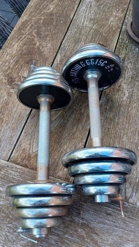 Dumbbell set 2x15kg chroom, Sport en Fitness, Ophalen, Dumbbell